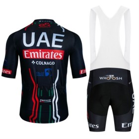 Set Fietsshirt + Korte Koersbroek 2024 UAE TEAM EMIRATES Zwart
